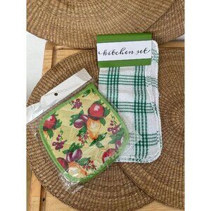 Two piece kitchen set, oven & dish towel